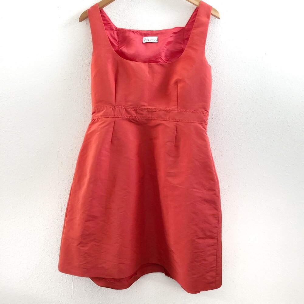 RED VALENTINO‎ Coral Pink Synthetic Sleeveless Dress Size EU= 46/ US=10
